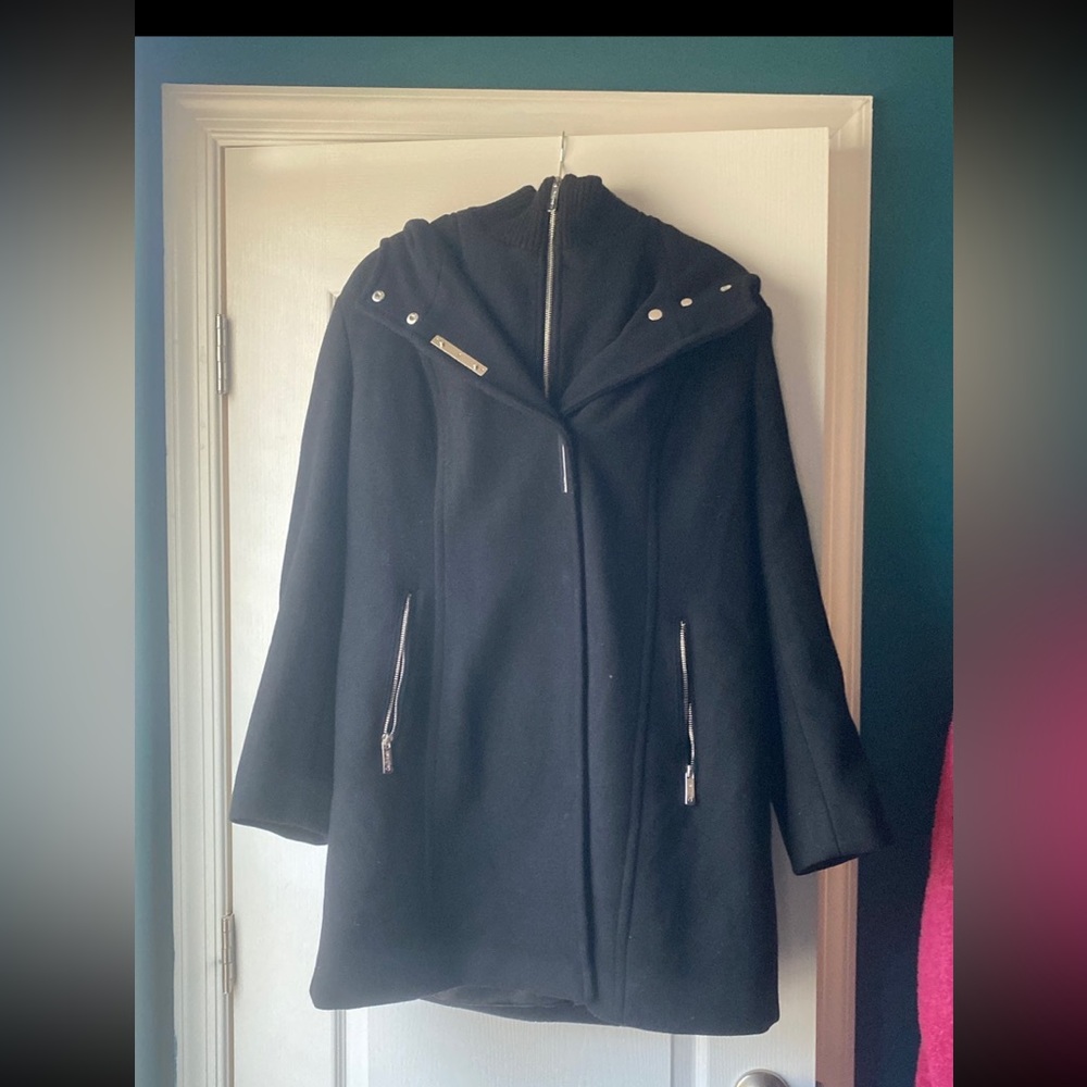 Calvin Klein wool hoodie coat